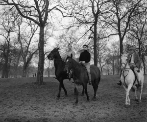 Film star Audrey Hepburn out riding in Rotten Row, Hyde Park, London Film star Audrey Hepburn out riding in Rotten Row, Hyde Park, London