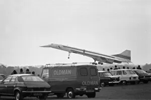 Images Dated 20th August 1977: On a fine August day in 1977, Concorde 101 touches down at her final home at Duxford