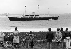 The first Teessiders to greet the Queen watch the Royal Yacht Britannia as she sails past The first Teessiders to greet the Queen watch the Royal Yacht Britannia as she sails past