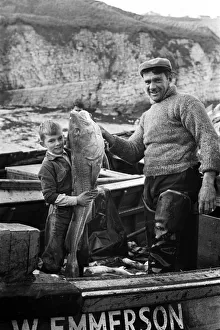 Fisherman George Emmerson pictured at work in Flamborough. 30th October 1960 Fisherman George Emmerson pictured at work in Flamborough. 30th October 1960