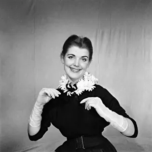 Flower Fashions and hair styles. June 1953 D3298-003 Flower Fashions and hair styles. June 1953 D3298-003