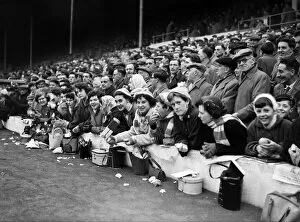Football Stadium Gallery: Football - Crowds and Supporters - 1957, female supporters in the crowd at Leicester City
