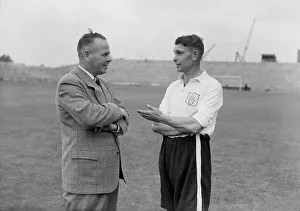 Football Fulham Manager Bill Dodgin seen here with Jeff Taylor team captain Football Fulham Manager Bill Dodgin seen here with Jeff Taylor team captain