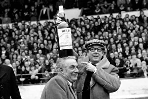 Images Dated 11th January 1975: Football. Luton F.C. vs. Chelsea F.C. Harry Haslam has his manager of month Scotch
