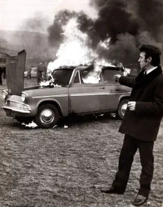 Ford - Motor Cars George Terrace sets fire to his car to draw attention to shoddy Ford - Motor Cars George Terrace sets fire to his car to draw attention to shoddy