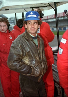 Images Dated 11th April 1993: Formula 1 Silverstone Practice session March 1993 Racing driver Ayrton Senna casually