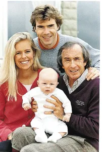Former formula one racing driver Jackie Stewart with son Paul Stewart Former formula one racing driver Jackie Stewart with son Paul Stewart