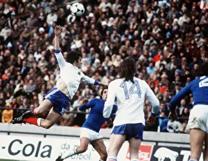 France v Italy World Cup 1978 football Platini jumps for ball, Berdoll no14 France v Italy World Cup 1978 football Platini jumps for ball, Berdoll no14