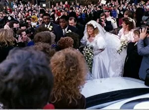 Images Dated 5th February 1990: Frank Bruno boxer with his bride Laura at their wedding