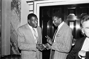 Images Dated 24th May 1988: Frank Bruno with Justin Fashanu at the Variety Clubs sports lunch at the Dorchester