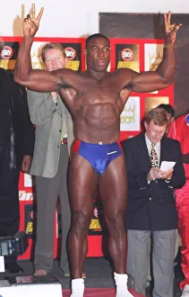 Frank Bruno at the weigh in for his fight against Oliver McCall September 1995 Frank Bruno at the weigh in for his fight against Oliver McCall September 1995