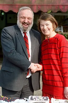 Frank Dobson with Labour candidate and actress Glenda Jackson. 31st March 1990 Frank Dobson with Labour candidate and actress Glenda Jackson. 31st March 1990