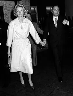Frank Sinatra hand in hand with girlfriend in London