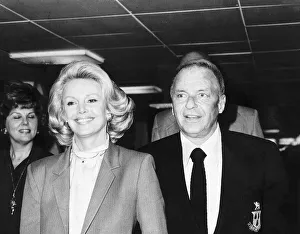 Frank Sinatra singer and actor arrives at Heathrow Airport off Concorde with his wife Frank Sinatra singer and actor arrives at Heathrow Airport off Concorde with his wife