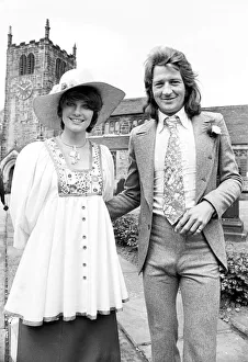 Frank Worthington with Miss Great Britain Carolyn Moore attending the wedding of his Frank Worthington with Miss Great Britain Carolyn Moore attending the wedding of his