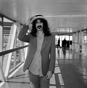 Images Dated 13th April 1975: Frank Zappa Musician seen here at London Airport. April 1975