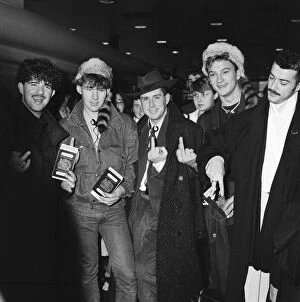 Images Dated 28th October 1984: Frankie Goes To Hollywood band members pictured at London Airport