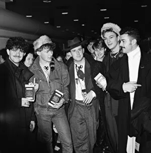 Images Dated 28th October 1984: Frankie Goes To Hollywood band members pictured at London Airport