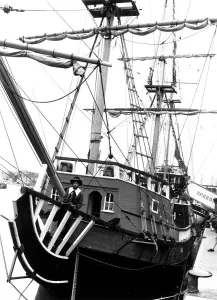 Fred Penaluna skipper of the sea-going replica of the Speedwell Fred Penaluna skipper of the sea-going replica of the Speedwell