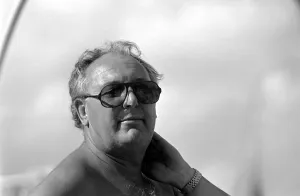 Freddie Laker on his motor cruiser of Majorca. 81-03733-004 Freddie Laker on his motor cruiser of Majorca. 81-03733-004
