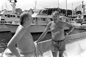 Freddie Laker on his motor cruiser of Majorca. 81-03733-009 Freddie Laker on his motor cruiser of Majorca. 81-03733-009