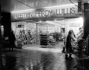 Freeman Hardy Willis, shoe retailer, Northumberland Street, Newcastle, December 1983 Freeman Hardy Willis, shoe retailer, Northumberland Street, Newcastle, December 1983