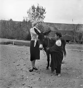 A French actress meets a local boy and his donkey in the countryside of Morocco A French actress meets a local boy and his donkey in the countryside of Morocco