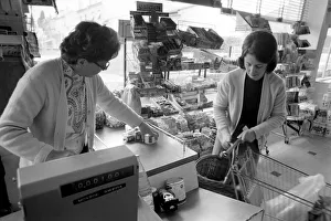 French housewife Mrs Maria Quaranta at the local supermarket, shopping for food French housewife Mrs Maria Quaranta at the local supermarket, shopping for food