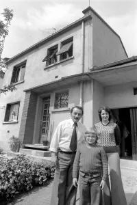 French schoolboy Jean Luc aged 8 with his parents April 1975 75-2078-009 French schoolboy Jean Luc aged 8 with his parents April 1975 75-2078-009