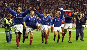 The French team celebrate beating New Zealand in the Rugby World Cup semi-final at The French team celebrate beating New Zealand in the Rugby World Cup semi-final at