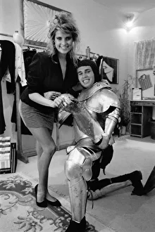 Gallant Paul Kevin proposes to fashion model Julie Dennis. August 1987 P009046 Gallant Paul Kevin proposes to fashion model Julie Dennis. August 1987 P009046