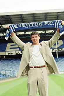 Images Dated 21st June 1996: Gary Speed, signs for Everton Football Club, pictured at Goodison Park, Liverpool