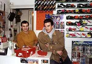 Gary Stretch pops in to see the ex boxing champ Charlie Magri in his sports shop in Gary Stretch pops in to see the ex boxing champ Charlie Magri in his sports shop in