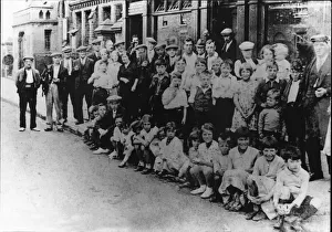 Miles Street Gallery: A gathering outside of The Plume of Feathers pub in Miles Street, Small Heath, Birmingham