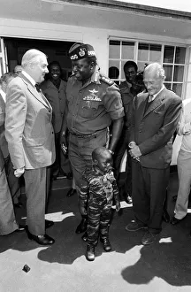 General Idi Amin introduces his son to Foreign Secetary James Callaghan General Idi Amin introduces his son to Foreign Secetary James Callaghan