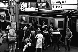 Images Dated 6th July 1982: General pictures from a busy Newcastle Central Railway Station 6 July 1982