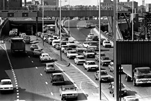 Images Dated 20th June 1979: General scenes of traffic scenes in Newcastle - A traffic jam on the Central Motorway