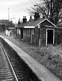 A general view of a deserted Pegswood Railway Station on 30th March 1976 A general view of a deserted Pegswood Railway Station on 30th March 1976