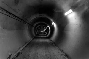 General view of the inside of a tunnel during the construction of The Channel Tunnel General view of the inside of a tunnel during the construction of The Channel Tunnel