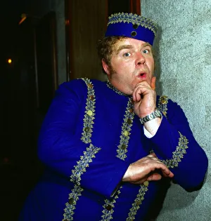 Geoffrey Hughes in pantomime role October 1984 Geoffrey Hughes in pantomime role October 1984