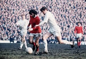 Images Dated 14th March 1970: George Best and Norman Hunter fight for the ball 1970 with Billy Bremner looking