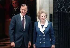 George Bush and Margaret Thatcher outside No.10 June 1989