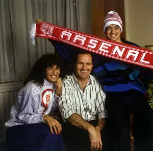 George Graham at home with wife and son, November 1987