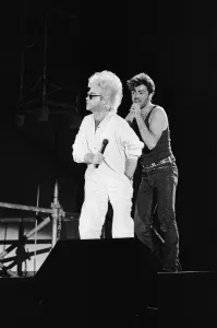 George Michael and Elton John, performing at the Wham! farewell concert entitled The George Michael and Elton John, performing at the Wham! farewell concert entitled The