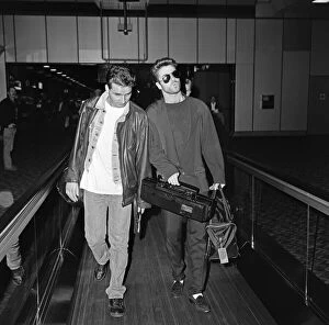 George Michael at Heathrow airport. 30th December 1987