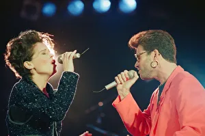 George Michael and Lisa Stansfield perform These Are The Days of Our Lives at The Freddie George Michael and Lisa Stansfield perform These Are The Days of Our Lives at The Freddie