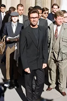 Images Dated 18th October 1993: George Michael pictured at the Law Courts for his legal battle with Sony