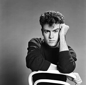 Images Dated 26th October 1982: George Michael of the teenage pop duo Wham!, poses in the studio. 26th October 1982