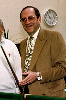 Images Dated 14th October 1996: Gerald Weisfeld former boss of What Every Woman Wants shops playing snooker