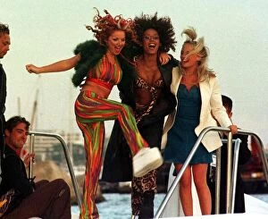 Images Dated 22nd May 1997: Geri Halliwell with Mel B and Emma Bunton of pop group Spice Girls at Cannes Film